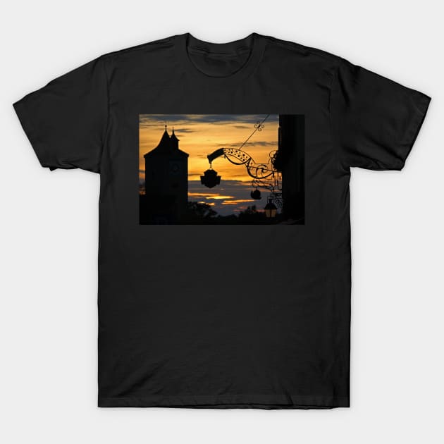 Sunset on Herrngasse - Rothenburg, Germany (2) T-Shirt by Bierman9